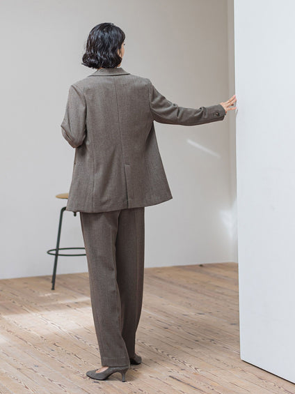 【大きいサイズ】ピクシエスタストレートパンツ≪洗濯機で洗える≫