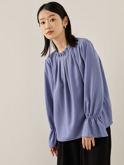 エステールギャバジンハイネックブラウス≪手洗い可能≫