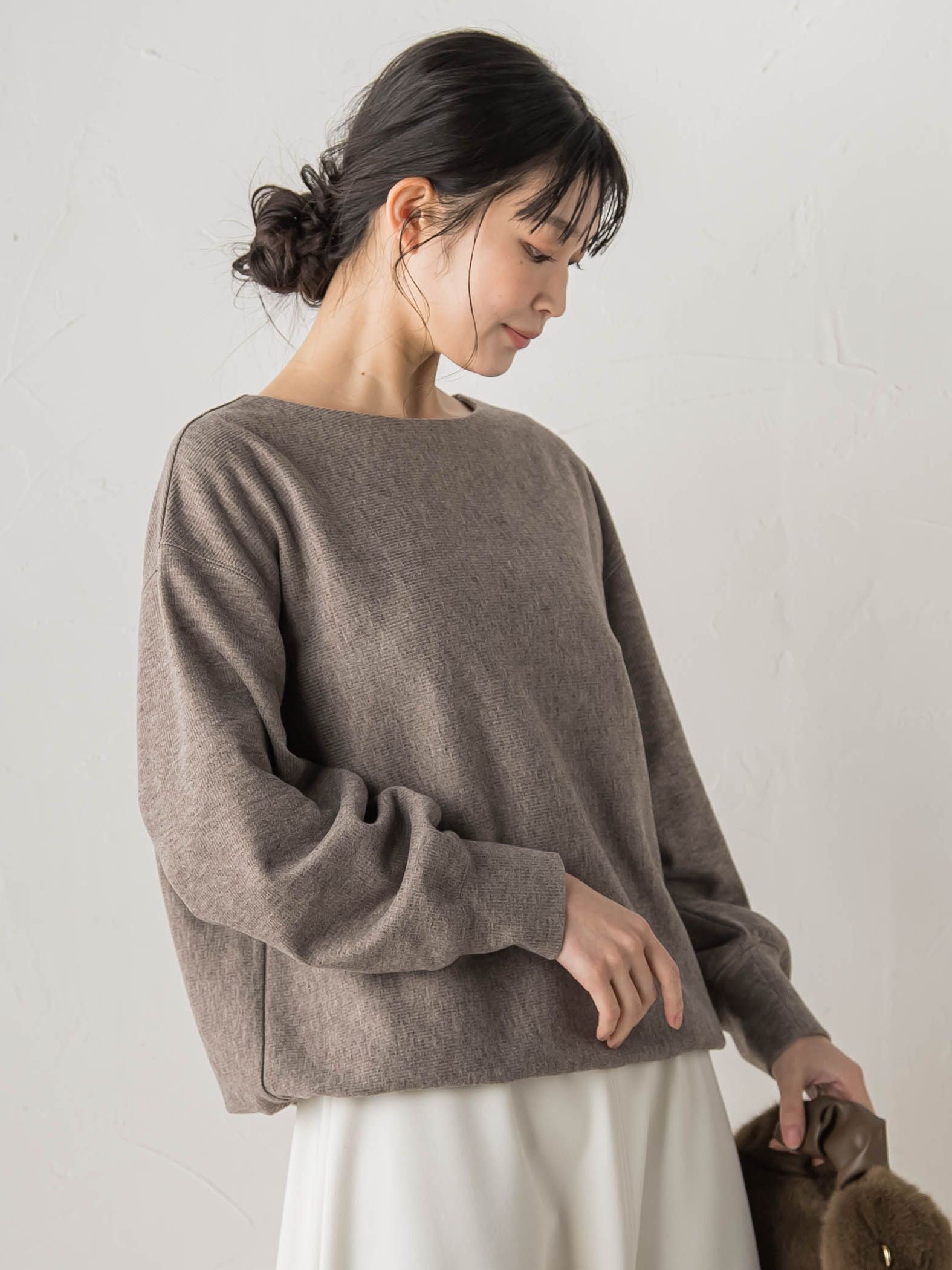 ニットコーデュロイカットソー≪手洗い可能≫