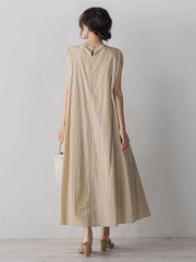 MULTI COTTONストライプワンピース