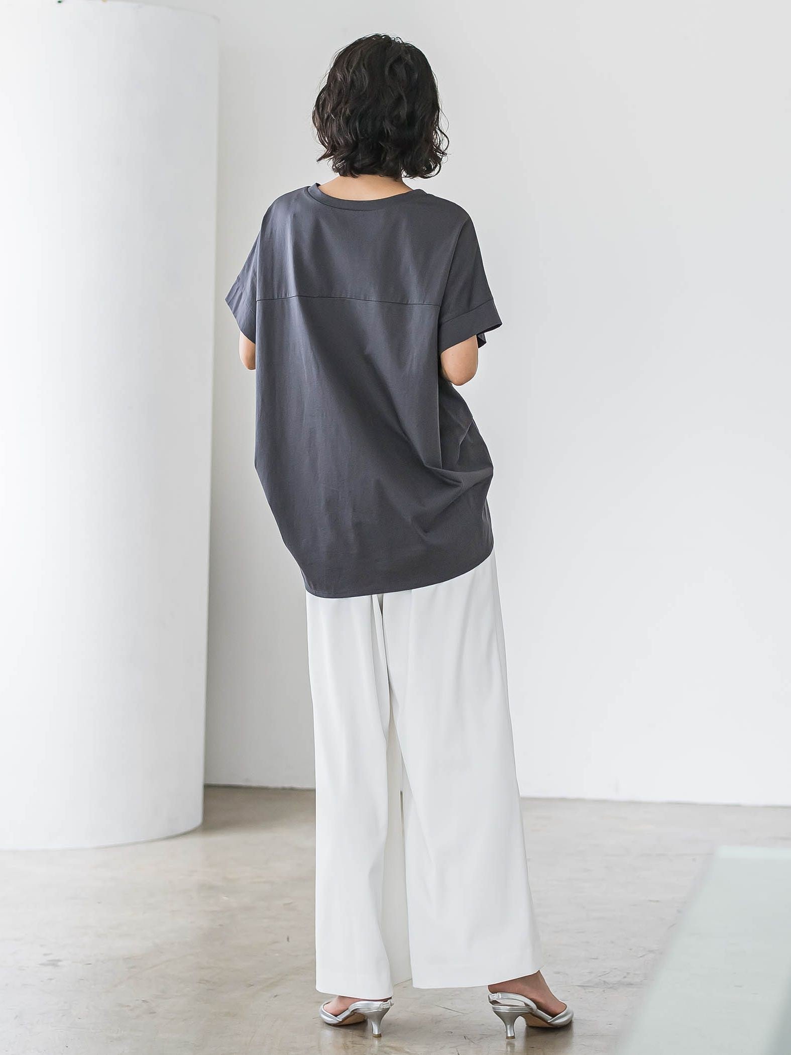 パッチポケットワイドパンツ≪洗濯機で洗える≫