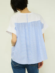 ストライプ切替プルオーバー