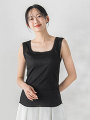 リブスクエアタンクトップ