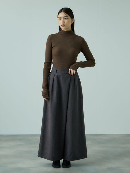 フィブリルサテンラップワイドパンツ≪洗濯機で洗える≫