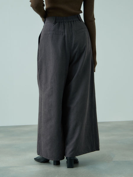 フィブリルサテンラップワイドパンツ≪洗濯機で洗える≫