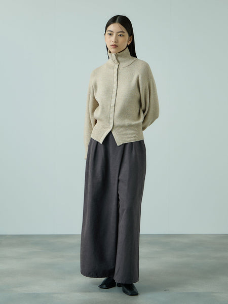 フィブリルサテンラップワイドパンツ≪洗濯機で洗える≫