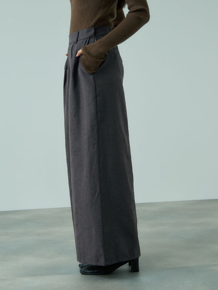 フィブリルサテンラップワイドパンツ≪洗濯機で洗える≫