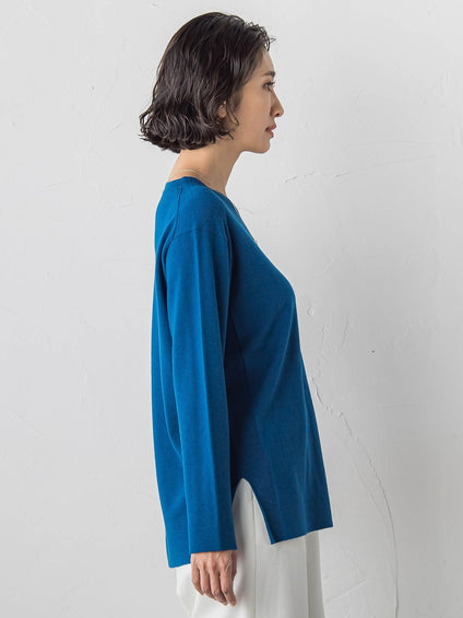 【大きいサイズ】ファインウールVネックニット