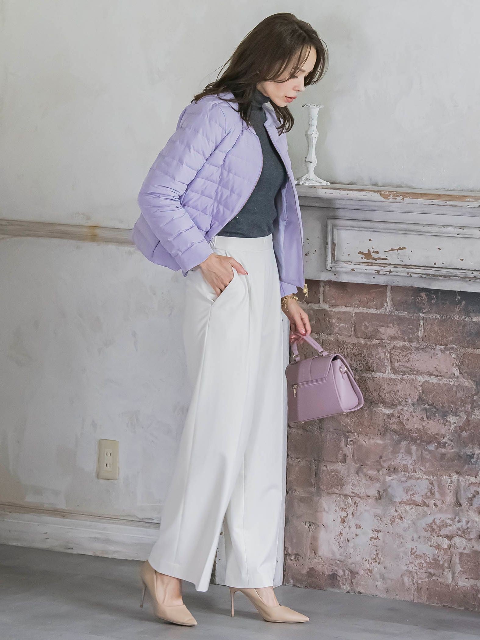 キラキラボタンワイドパンツ≪手洗い可能≫