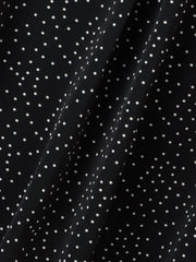 デシンVネックフリルドットボウタイブラウス