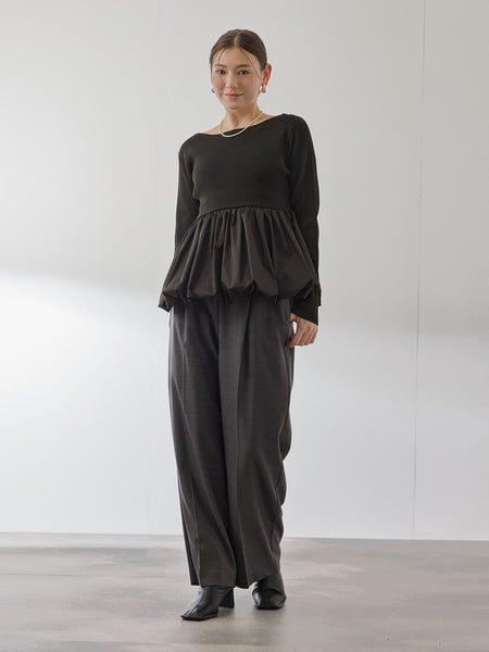 スポンディッシュニットバルーンプルオーバー≪手洗い可能≫