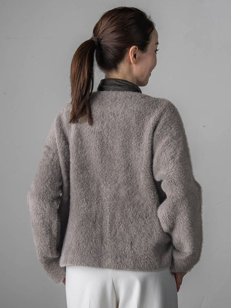 【大きいサイズ】フェザーヤーンニットカーディガン