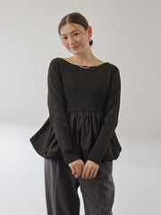 スポンディッシュニットバルーンプルオーバー≪手洗い可能≫