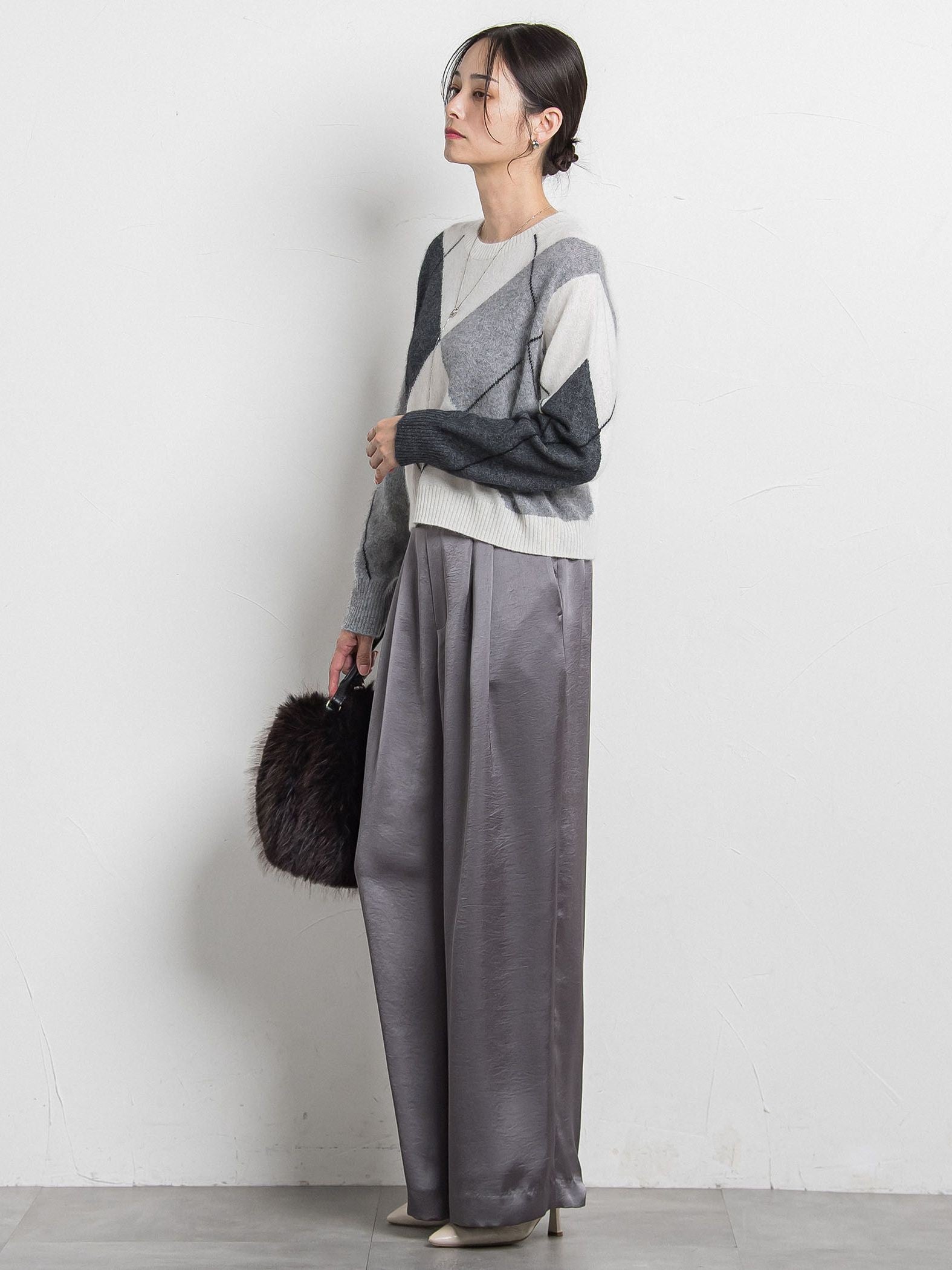 カリーヌサテンパンツ≪洗える≫