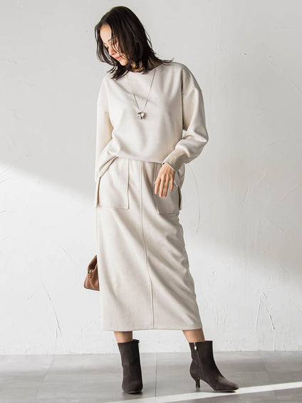 【WEB限定】フェイクスエードプルオーバー≪セットアップ対応/洗える≫