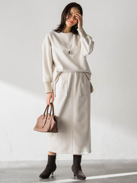 【WEB限定】フェイクスエードプルオーバー≪セットアップ対応/洗える≫