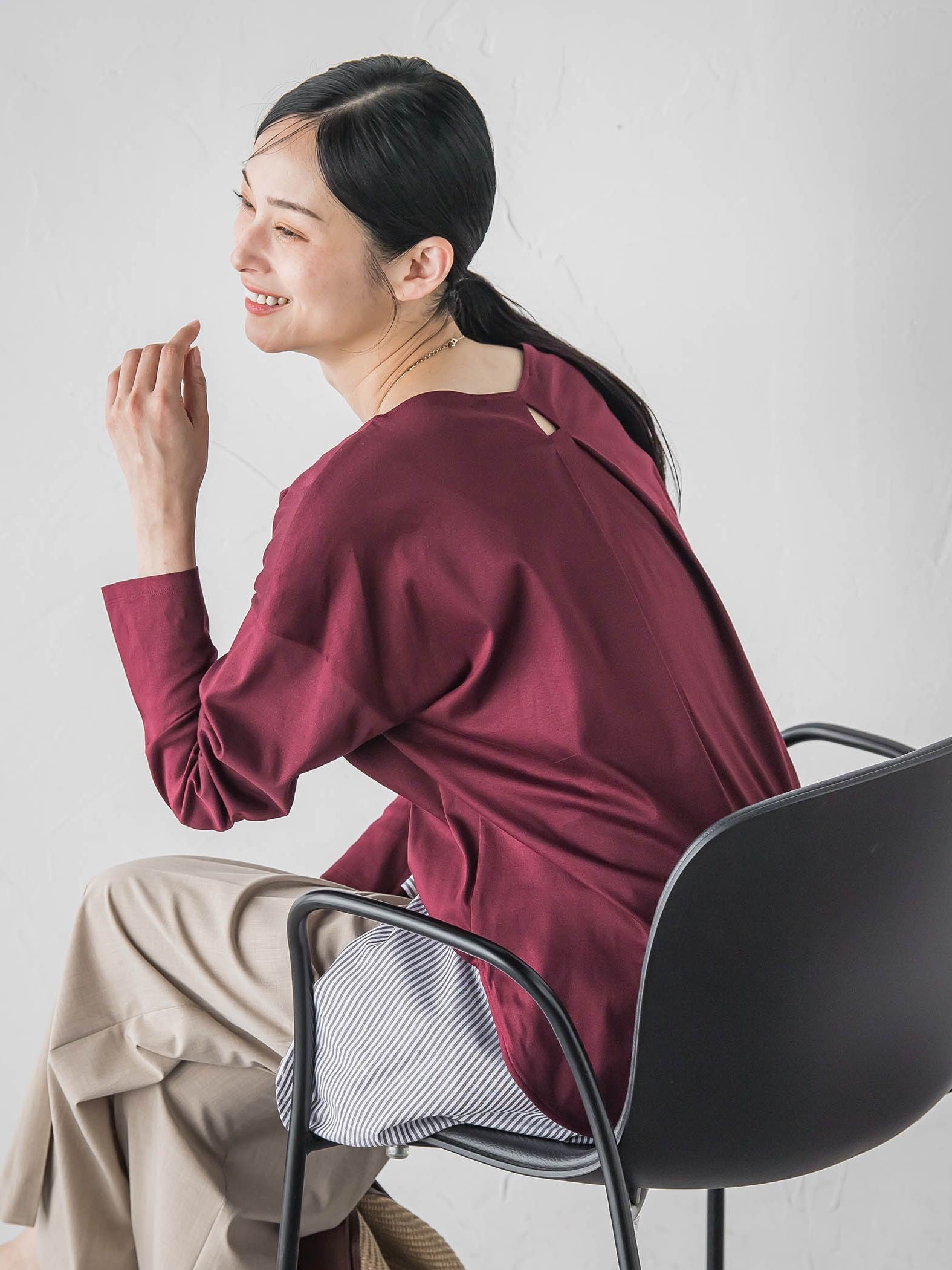 【WEB限定】≪背中美人革命≫汗染み防止バックポイントロンT