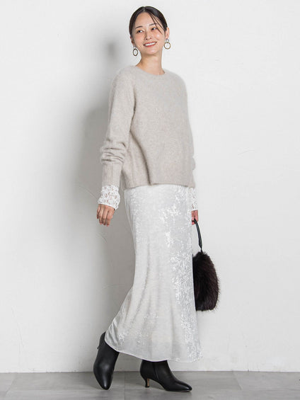 袖レースインナーカットソー