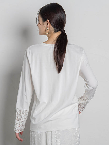 袖レースインナーカットソー