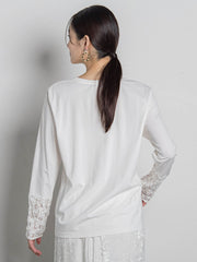 袖レースインナーカットソー