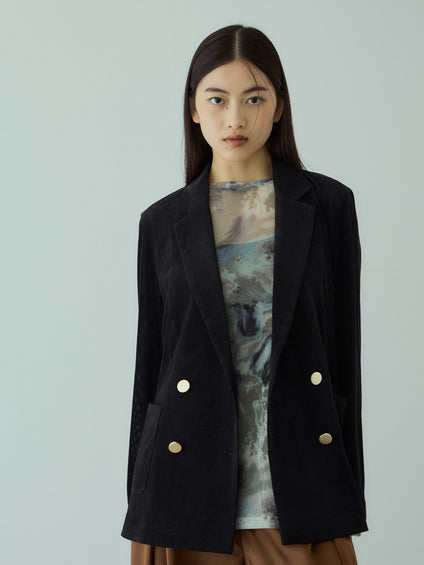 ニュアンスアート柄シアープルオーバー≪手洗い可能≫