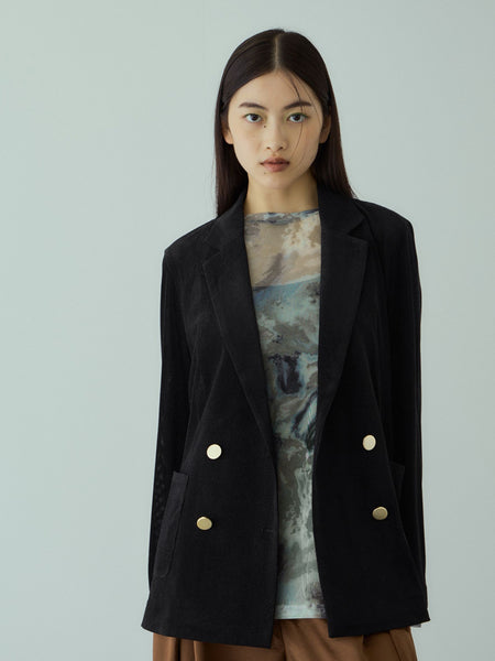 ニュアンスアート柄シアープルオーバー≪手洗い可能≫
