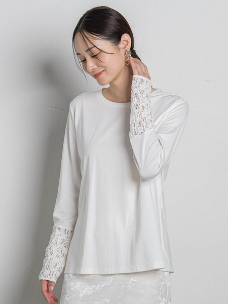 袖レースインナーカットソー