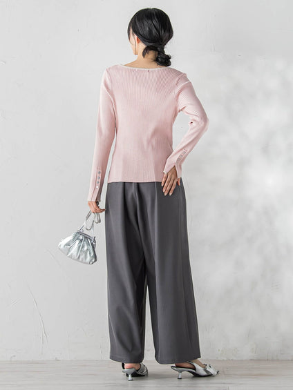 配色RIBニット≪手洗い可能≫