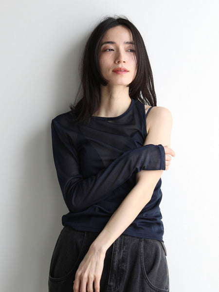 Layered sheer tops【日本製】≪手洗い可能≫