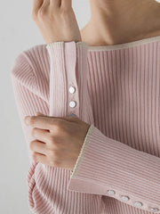 配色RIBニット≪手洗い可能≫