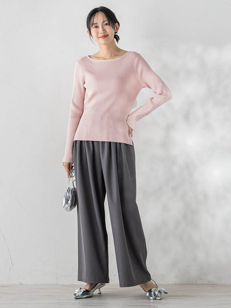 配色RIBニット≪手洗い可能≫