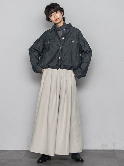 中綿デニムジャケット≪洗濯機で洗える≫