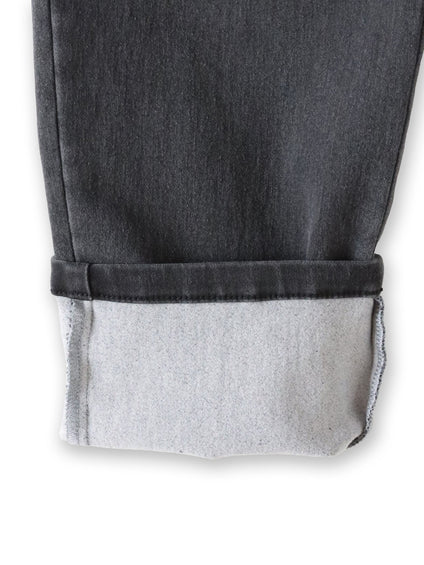 【WEB限定/大きいサイズ】”楽暖”あったか裏起毛スキニーデニム≪洗濯機で洗える≫