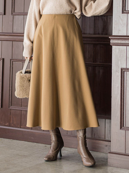 両面起毛ストレッチスカート≪洗濯機で洗える≫