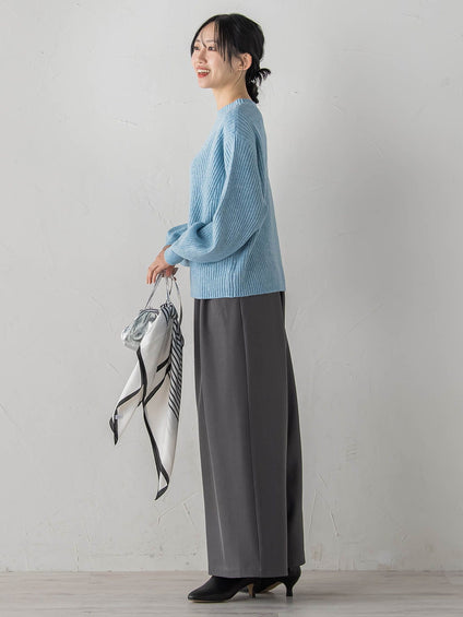 【WEB限定カラーあり】ラメボトルネックプルオーバー≪手洗い可能≫