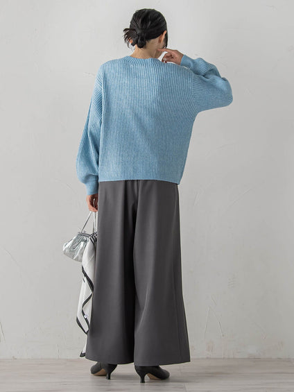 【WEB限定カラーあり】ラメボトルネックプルオーバー≪手洗い可能≫