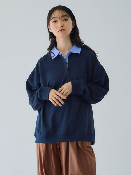 配色ポロスウェットプルオーバー≪セットアップ対応/手洗い可能≫
