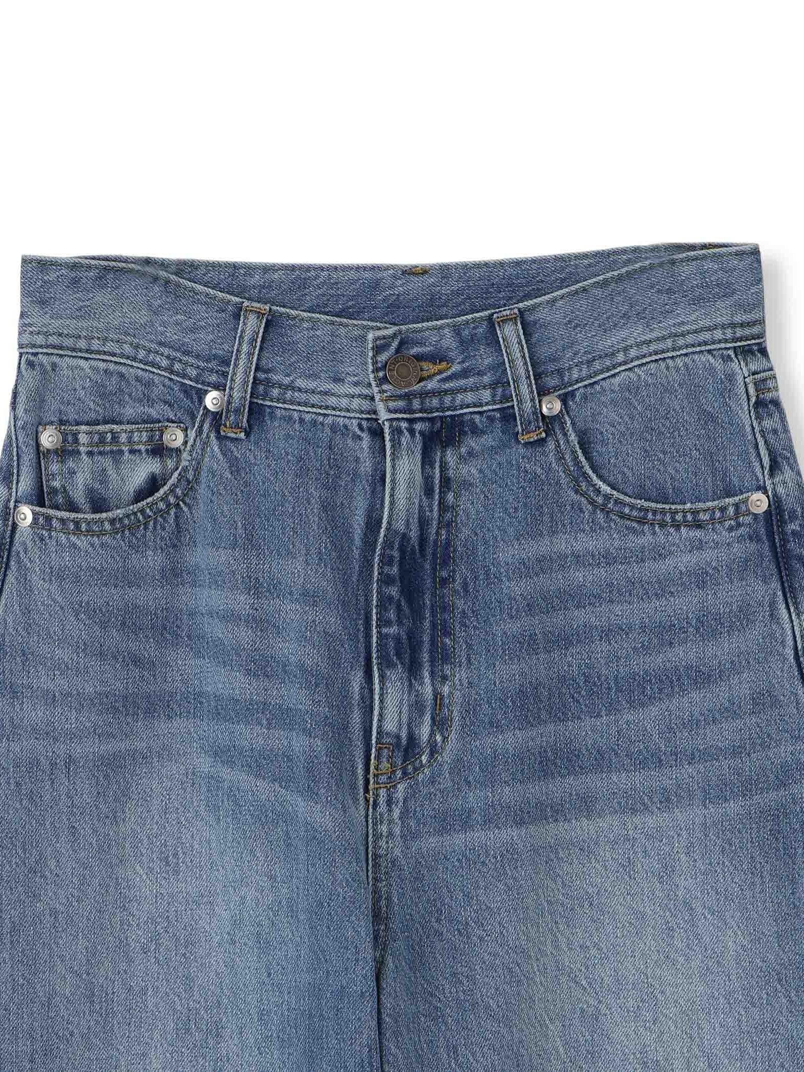 カーブデニムパンツ≪洗濯機で洗える≫