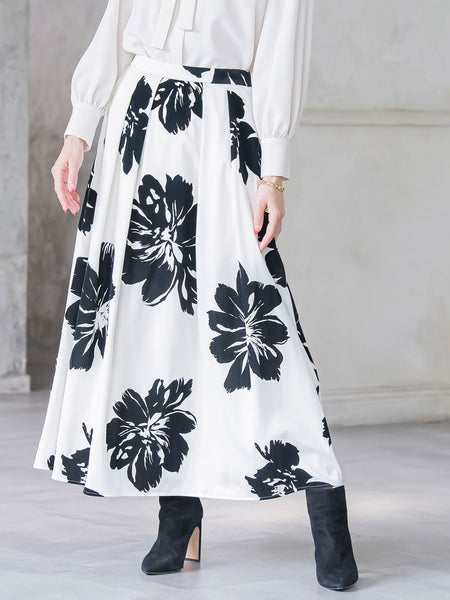 ビッグフラワーフロッキースカート