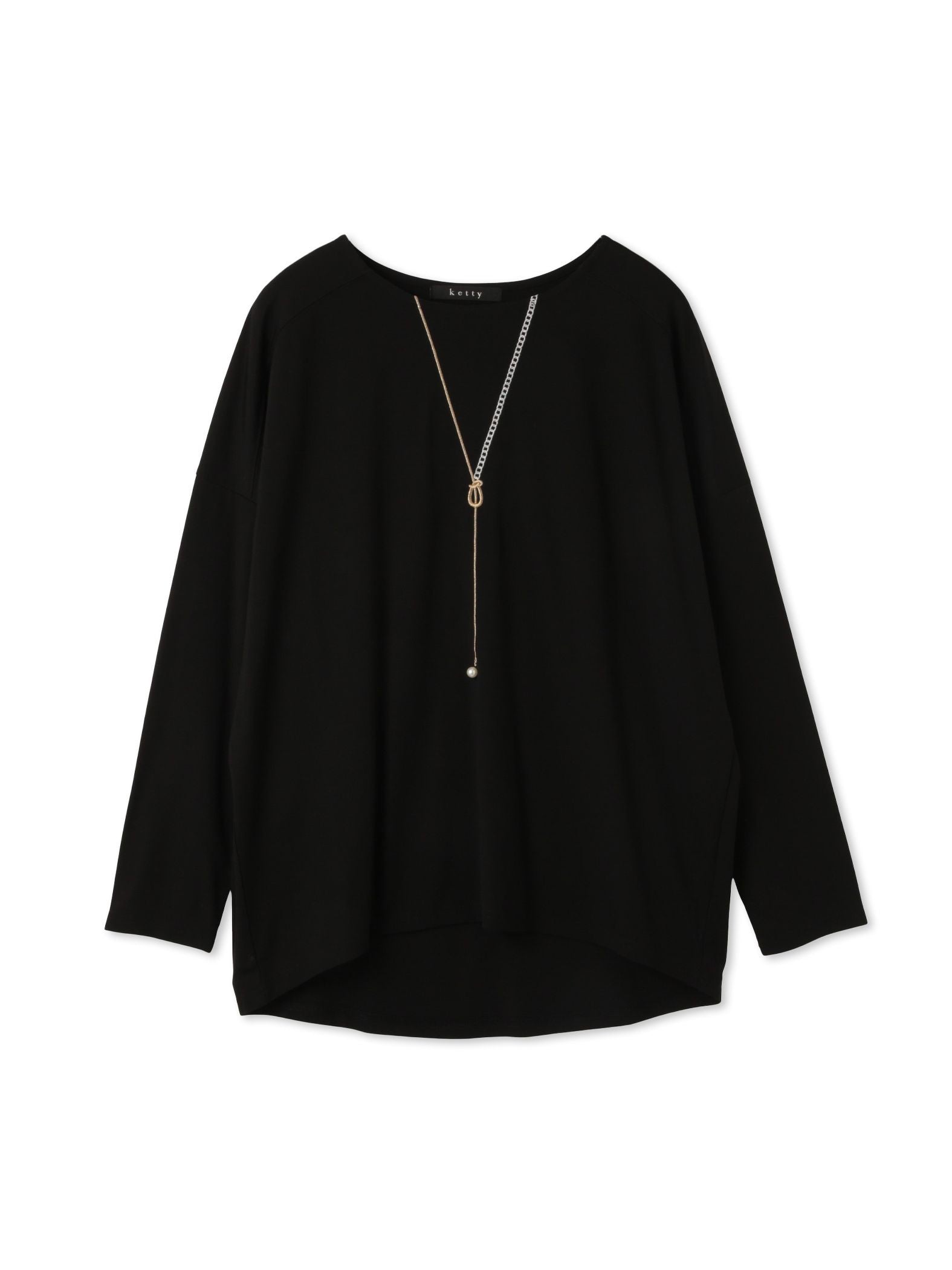 ネックレス風アクセントプルオーバー≪手洗い可能≫