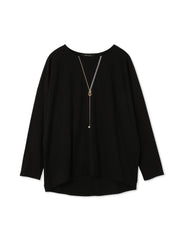 ネックレス風アクセントプルオーバー≪手洗い可能≫