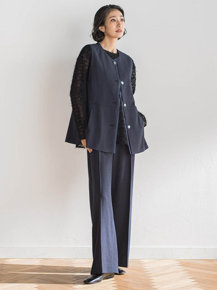 【大きいサイズ】リネンライクオックスパンツ