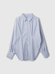 《きちんと映え》ストライプウエストタックシャツ