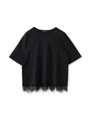 裾レース切り替えTシャツ