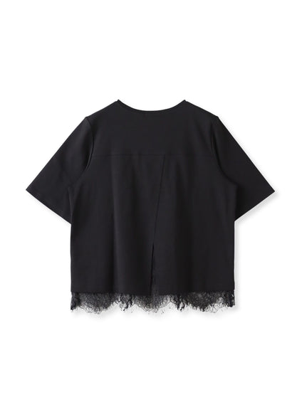 裾レース切り替えTシャツ