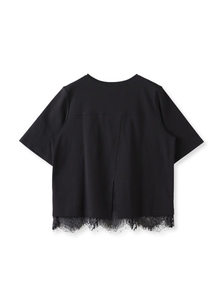 裾レース切り替えTシャツ