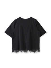 裾レース切り替えTシャツ