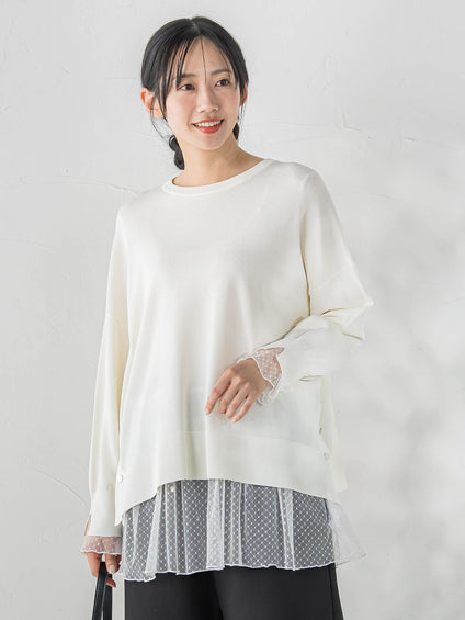 サイドボタンニット≪手洗い可能≫