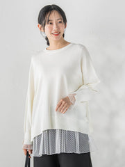 サイドボタンニット≪手洗い可能≫