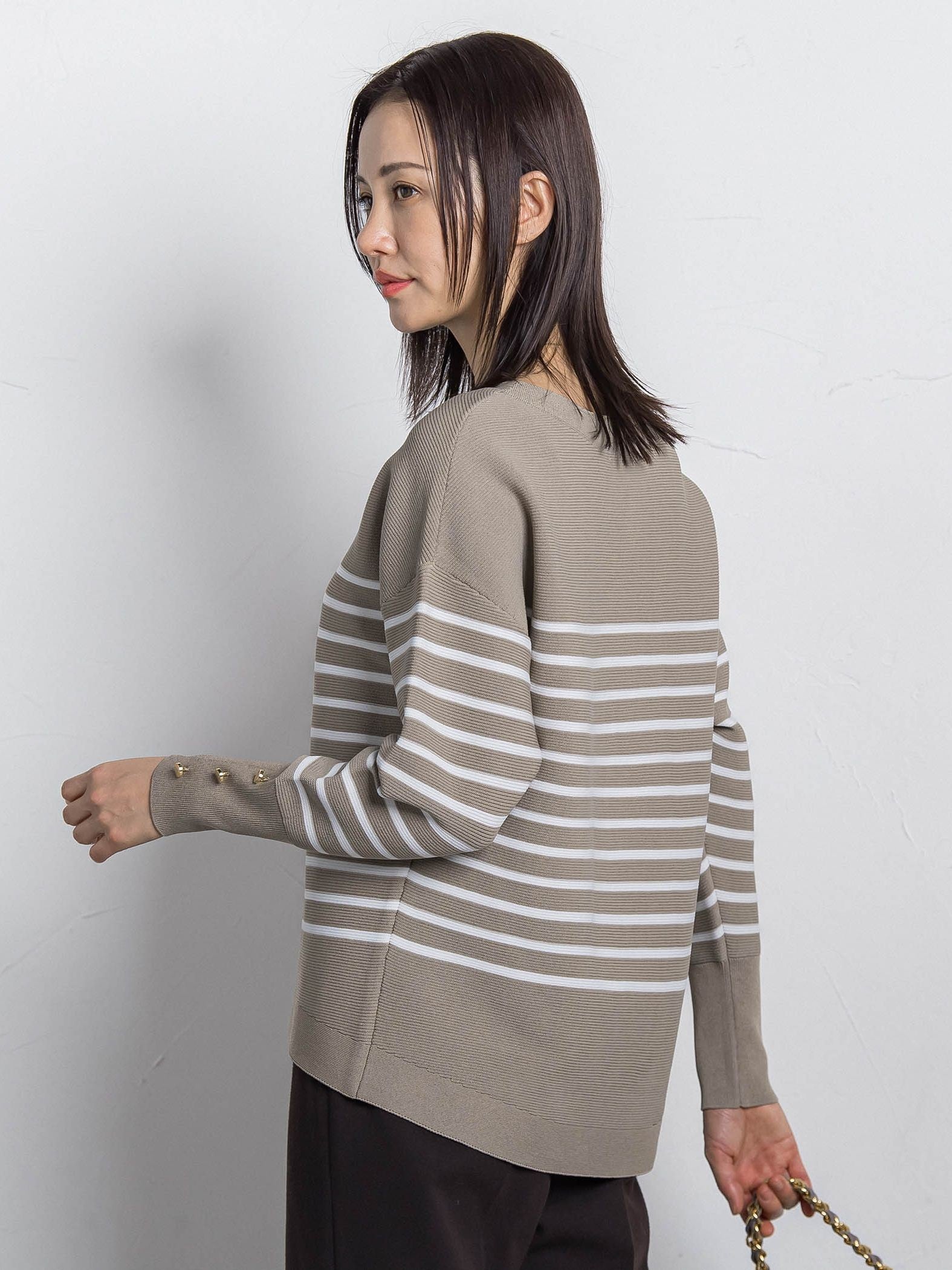 【WEB限定】ソデボタンガーターニット≪11号あり/洗える≫